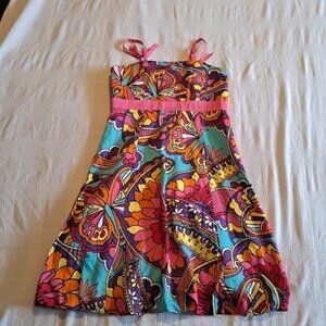 Lilly Pulitzer girls size 12 sun dress bright color elastic back gathering GUC